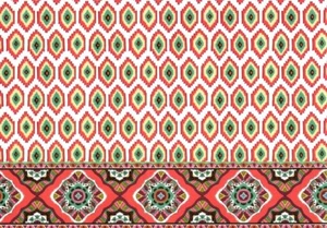 Salmon Coral Floral Abstract Pattern Vera Bradley Blank Note Cards - Set of 2 - Picture 1 of 4