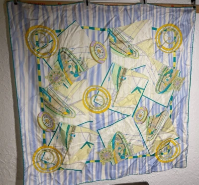 Carlisle bufanda de vela yate velero 100% seda 34" x 34" Foto 1 de 4