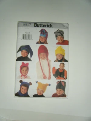 BOYS GIRLS CHILDS UNCUT BUTTERICK Sewing Pattern 3317 HAT SCARF SIZE XS S M - Image 1 of 4