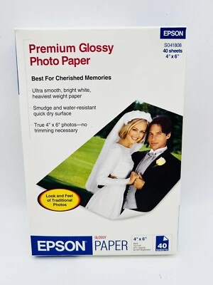 Epson Photo Paper Premium Glossy 4" x 6" 40 Sheets S041808 Cherished Memories - Image 1 of 2