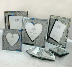 SPARKLE GLAMOUR CRUSHED CRYSTAL GLITTER DIAMANTE PHOTO FRAME, CHOICE OF 4 SIZES - Picture 1 of 20