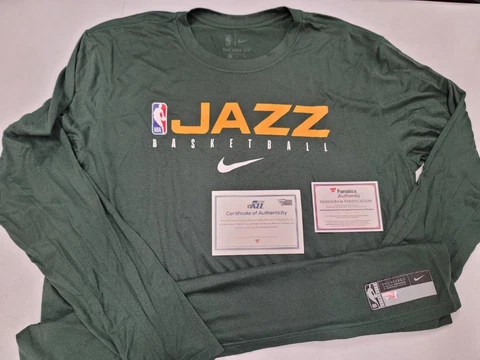 Nike UTAH JAZZ TEAM ISSUED AUTHENTIC Game Long Sleeves SHIRT GREEN W/COA Cover
