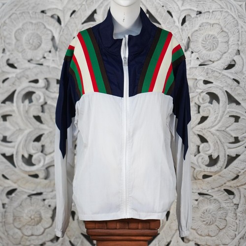 GUCCI Giacca a vento donna senza marchio L pista retrò righe colorblock anni 90 vibrazione