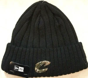 New Era Cleveland Cavaliers Black Knit Beanie Winter Hat Metal Badge Team Logo - Picture 1 of 3