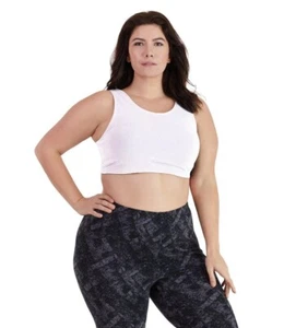 Juno Active Sports Bra Activewear Womens 4X Plus White Scoop Neck No Padding NEW - Picture 1 of 17