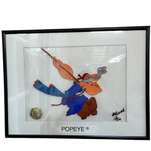 Popeye Original Hand Painted Cel Myron Waldman Signed Numbered 12/200 Vintage - Picture 1 of 12