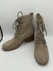 Women's Sorel Cate Lace Waterproof Suede Boot Omega Taupe Gray Brown Size 9