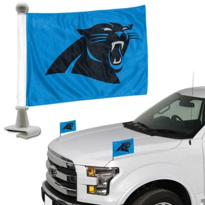 Carolina Panthers Set of 2 Ambassador Style Car Flags - Trunk, Hood  - Picture 1 of 2