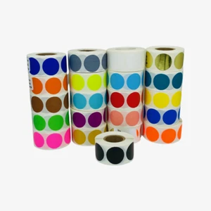 1" Round Black Color coded Inventory Dots 500/ roll Labels Stickers - Picture 1 of 4