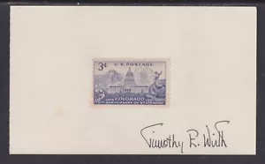 Timothy E. Wirth, US Senator aus Colorado, signierte Colorado Statehood Briefmarke - Bild 1 von 1