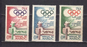 Maroc 1964 J.O. de Tokyo 3 timbres neufs MNH  /TE5432 - Picture 1 of 1