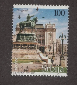 Serbia Srbija - Sc #373 - '100' Architecture - Mint Light Hinged stamp Cv$5.25 - Picture 1 of 1