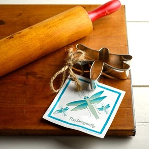 Ann Clark Dragonfly Cookie Cutter Made in Vermont 80s PACKAGING - NOS Tin Plated - Picture 1 of 3