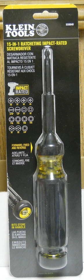 Klein Tools 32305HD Ratcheting Impact Rated 15-In-1 Screwdriver - Image 1 of 1