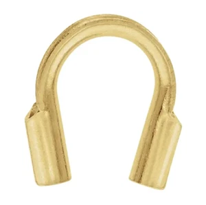 EIN 1,15 mm 14k Gelbgold Faden Quetsch Draht Schutz Wächter Fingerhut Kettenende - Bild 1 von 3