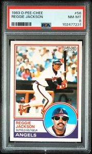 Reggie Jackson 1983 O-Pee-Chee #56 (Angels) PSA 8 NM-MT - Picture 1 of 2