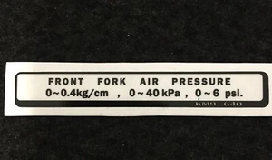 CALCOMANÍA DE ""PRESIÓN DE AIRE HORQUILLA DELANTERA"" CBX750F - Imagen 1 de 1