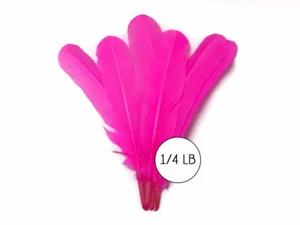 1/4 Lb. Hot Pink Turkey Tom Rounds Secondary Wing Quill Wholesale Feathers Craft - Picture 1 of 9