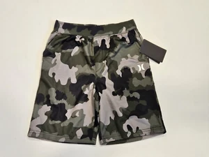 Hurley Big Boys S Shorts Pull On Green Camo H2O Dri Logo Short Pants - Picture 1 of 2