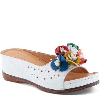 Spring Step White and Blue Sandals Flowerchild Comfortable size 38/8 - Image 1 of 4