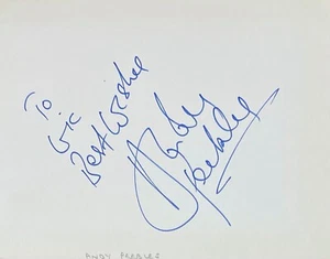 ANDY PEEBLES Autographed Signed ALBUM PAGE 4 1/4" x 5 1/2" BRITISH Radio DJ - Picture 1 of 4