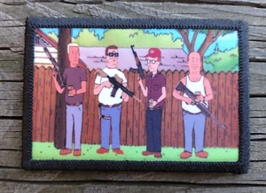 King of the Hill Guns Morale Patch Hook and Loop Army Custom Tactical Funny 2A - Picture 1 of 2