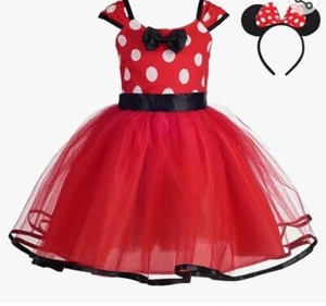 Vestito costume carnevale vestito Minnie Pois Abito bambina 6 mesi a 6 anni - Foto 1 di 2