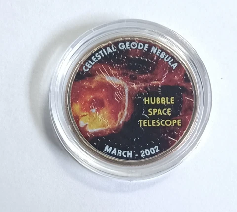 2006 Colorized Kennedy Half Dollar, Celestial Geode Nebula, Hubble Telescope Cover