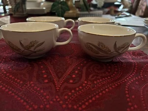 Vtg 4 Wheat Coffee Cups ! No Name ! - Picture 1 of 3