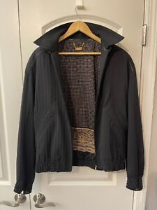 100% Authentic Brioni Man Black Leather Trim Jacket Removable Collar Sz 3XL RARE
