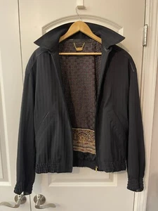 100% Auténtica Chaqueta de Cuero Negro Brioni Man Borde Cuello Extraíble Talla 3XL RARA - Imagen 1 de 12