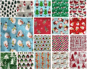 Christmas Fabric Polycotton Half Metres  - Picture 1 of 4