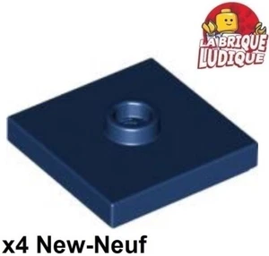 Lego 4X Plate Modified 2X2 Groove 1 Tenon Center Dark Blue 87580 New - Picture 1 of 1