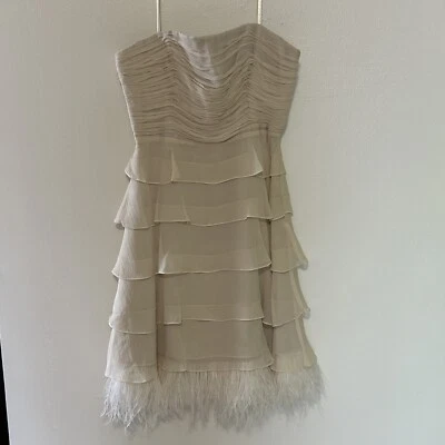 bcbg maxazria dress size 6 preowned silk/chiffon - Image 1 of 4