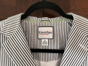 Kitestrings by Hartstrings Seersucker  Blazer Gray/White Stripe Boys Size 10 - Picture 1 of 6