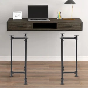 Table Legs Set of 2 Metal Desk Leg 28-Inch Dining Table Legs Industrial Black - Picture 1 of 21