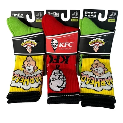 3 pares de calcetines SWAG para hombre KFC Warheads Candy Collaboration talla única Foto 1 de 4