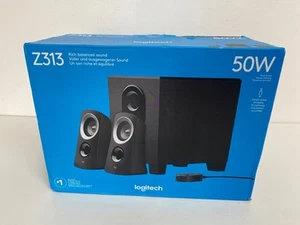 Logitech Z313 2.1 Desktop Speaker System with Subwoofer, Black, 25W RMS, 3.5 mm - Picture 1 of 6