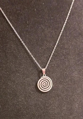 Collar Espiral Reversible Estilo Retro Acero Inoxidable Precioso Joyería NUEVO Foto 1 de 4