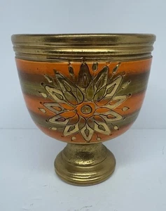 VTG MCM Bitossi Rosenthal Netter Londi Chalice Italian Pottery Sunburst Orange - Picture 1 of 11