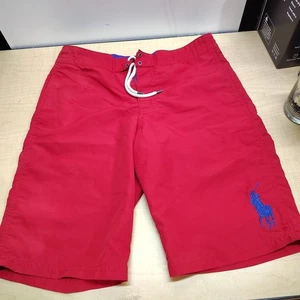 Polo Ralph Lauren Big Boys Big Pony Swim Trunks Red Sz 14-16 - Picture 1 of 7