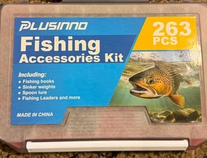 Kit Señuelos de Pesca Plusinno 263 Piezas Ganchos Pesas Incluye Caja de Aparejos - Imagen 1 de 5