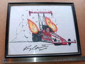 Vintage Kenny Bernstein SIGNED BUD KING Dragster Illustration By "BONES" - Picture 1 of 5