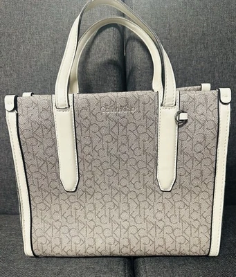 Calvin Klein Tote Handbag Purse Four Compartment Satchel Used Good Condition  - Image 1 of 4