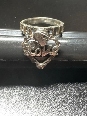 Sterling Silver 925 Beautiful Love Spinner Ring Size 7.75, 4.5 g - Image 1 of 4