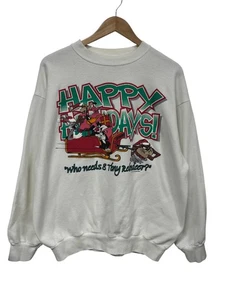 Vintage 90's Looney Tunes Happy Holidays Christmas Sweater Size XL - Picture 1 of 3