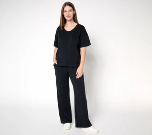 Peace Love World Regular French Terry Pullover and Pant Set Black XL New - Picture 1 of 1