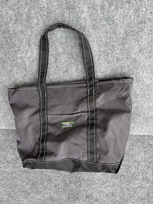 LL Bean Everyday Lightweight Tote Black & Gray Zipper Double Handle Nylon - Image 1 of 4