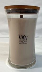 WoodWick Large Crackling Wick 21.5oz Candle Vanilla & Sea Salt NEW - Picture 1 of 8