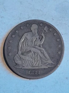 1841 o seated liberty half dollar - Picture 1 of 4